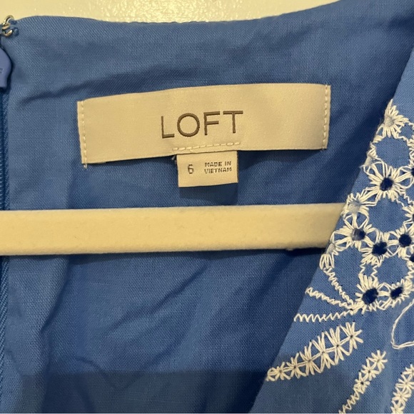 LOFT Eyelet Belted Flutter Sleeve Swing Dress - Picture 5 of 6